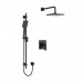Riobel - Zendo - Thermostatic/Pressure Balance ½’’ Coaxial 2-Way System with Hand Shower and Shower Head - Black