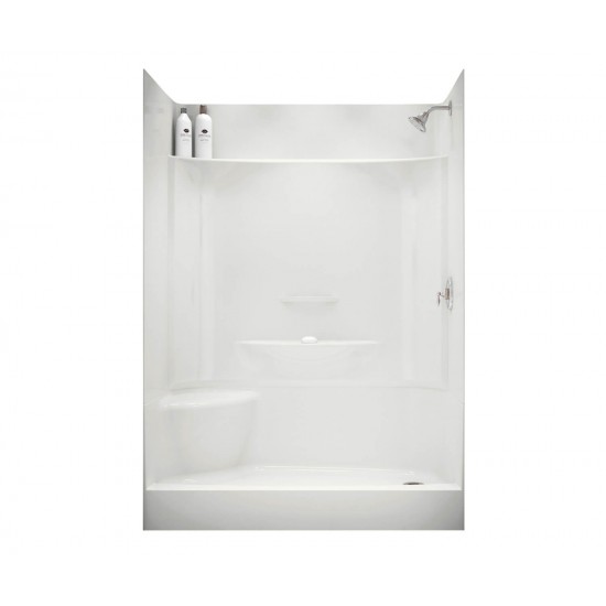 Maax - KDS 3060 - AcrylX Alcove Center Drain Four-Piece Shower - Left Seat