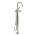 Riobel - Momenti - 2-Way Thermostatic Coaxial Floor-Mount Tub Filler with Hand Shower - "J" Lever Handle - Polished Nickel (PVD)