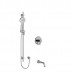 Riobel - Momenti 1/2 Inch 2-Way Type T/P (Thermostatic/Pressure Balance) Coaxial System With Spout And Hand Shower Rail - KIT1244MMRDJ - Chrome