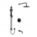 Riobel - Momenti Type T/P (Thermostatic/Pressure Balance) 1/2 Inch Coaxial 3-Way System With Hand Shower Rail Shower Head And Spout - KIT1345MMRDJ - Black