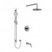 Riobel - Momenti Type T/P (Thermostatic/Pressure Balance) 1/2 Inch Coaxial 3-Way System With Hand Shower Rail Shower Head And Spout - KIT1345MMRDJ - Chrome