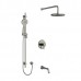 Riobel - Momenti Type T/P (Thermostatic/Pressure Balance) 1/2 Inch Coaxial 3-Way System With Hand Shower Rail Shower Head And Spout - KIT1345MMRDJ - Polished Nickel (PVD)