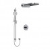 Riobel - Momenti Type T/P (Thermostatic/Pressure Balance) 1/2 Inch Coaxial 3-Way System With Hand Shower Rail And Rain And Cascade Shower Head - KIT2745MMRDJ - Chrome