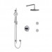 Riobel - Momenti Type T/P (Thermostatic/Pressure Balance) 1/2 Inch Coaxial 3-Way System Hand Shower Rail Elbow Supply Shower Head And 2 Body Jets - KIT3545MMRDJC