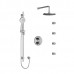 Riobel - Momenti Type T/P (Thermostatic/Pressure Balance) Double Coaxial System With Hand Shower Rail 4 Body Jets And Shower Head - KIT446MMRDJ - Chrome