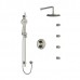 Riobel - Momenti Type T/P (Thermostatic/Pressure Balance) Double Coaxial System With Hand Shower Rail 4 Body Jets And Shower Head - KIT446MMRDJ - Polished Nickel (PVD)