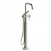 Riobel - Momenti - 2-Way Thermostatic Coaxial Floor-Mount Tub Filler with Hand Shower - "J" Lever Handle - Brushed Nickel (PVD)