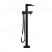 Riobel - Parabola 2-Way Type T Coaxial Floor-Mount Tub Filler With Hand Shower - PB39 - Black