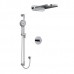 Riobel - Parabola Type T/P 1/2 Inch Coaxial 3-Way System With Hand Shower Rail And Rain And Cascade Shower Head - KIT2745PB - Chrome