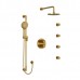 Riobel - Parabola Type T/P Double Coaxial System With Hand Shower Rail 4 Body Jets And Shower Head - KIT446PB - Brushed Gold (PVD)