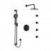 Riobel - Parabola Type T/P Double Coaxial System With Hand Shower Rail 4 Body Jets And Shower Head - KIT446PB - Black