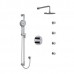 Riobel - Parabola Type T/P Double Coaxial System With Hand Shower Rail 4 Body Jets And Shower Head - KIT446PB - Chrome
