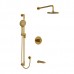 Riobel - Parabola Type T/P 1/2 Inch Coaxial 3-Way System With Hand Shower Rail Shower Head And Spout - KIT1345PB - Brushed Gold (PVD)
