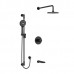 Riobel - Parabola Type T/P 1/2 Inch Coaxial 3-Way System With Hand Shower Rail Shower Head And Spout - KIT1345PB  - Black