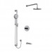 Riobel - Parabola Type T/P 1/2 Inch Coaxial 3-Way System With Hand Shower Rail Shower Head And Spout - KIT1345PB - Chrome