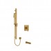 Riobel - Paradox - Type T/P 2-Way Tub/Shower Kit with Shower Rail - Square - Brushed Gold