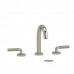 Riobel - Riu Widespread Knurled Bathroom Faucet With C-Spout - RU08LKN - Polished Nickel (PVD)