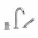 Riobel - Riu - 2-way, 3-Piece Thermostatic Coaxial Deck-Mount Tub Filler with Knurled Hand Shower - Chrome