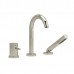 Riobel - Riu - 2-way, 3-Piece Thermostatic Coaxial Deck-Mount Tub Filler with Hand Shower - Polished Nickel (PVD)