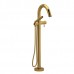 Riobel - Riu - 2-Way Thermostatic Coaxial Floor-Mount Tub Filler with Hand Shower - Brushed Gold (PVD)