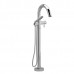 Riobel - Riu - 2-Way Thermostatic Coaxial Floor-Mount Knurled Tub Filler with Hand Shower - Chrome