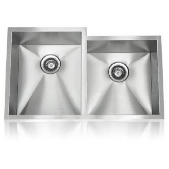 Lenova Unequal Undermount Double Bowl Kitchen Sink Stainless Steel